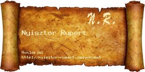 Nyisztor Rupert névjegykártya